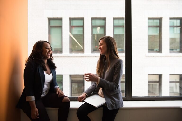 two women having a positive conversation